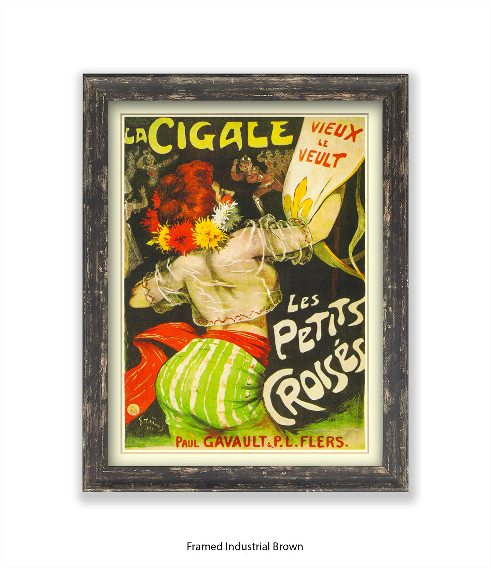La Cigale - Les Petits Croises - Green Stripes  Art Print