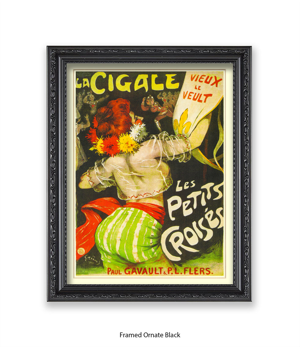 La Cigale - Les Petits Croises - Green Stripes  Art Print