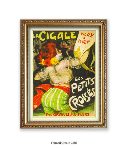La Cigale - Les Petits Croises - Green Stripes  Art Print
