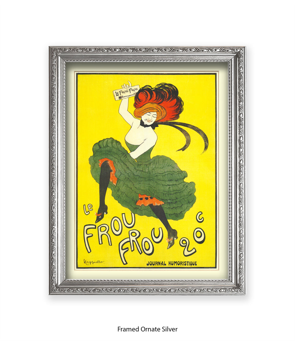 Le Frou Frou - 20 c - Yellow Background - Cappiello Art Print