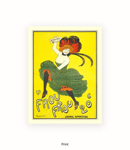 Le Frou Frou - 20 c - Yellow Background - Cappiello Art Print