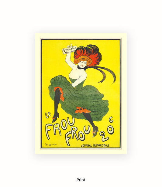 Le Frou Frou - 20 c - Yellow Background - Cappiello Art Print