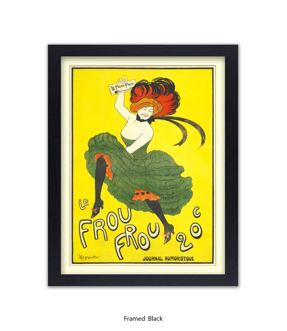 Le Frou Frou - 20 c - Yellow Background - Cappiello Art Print