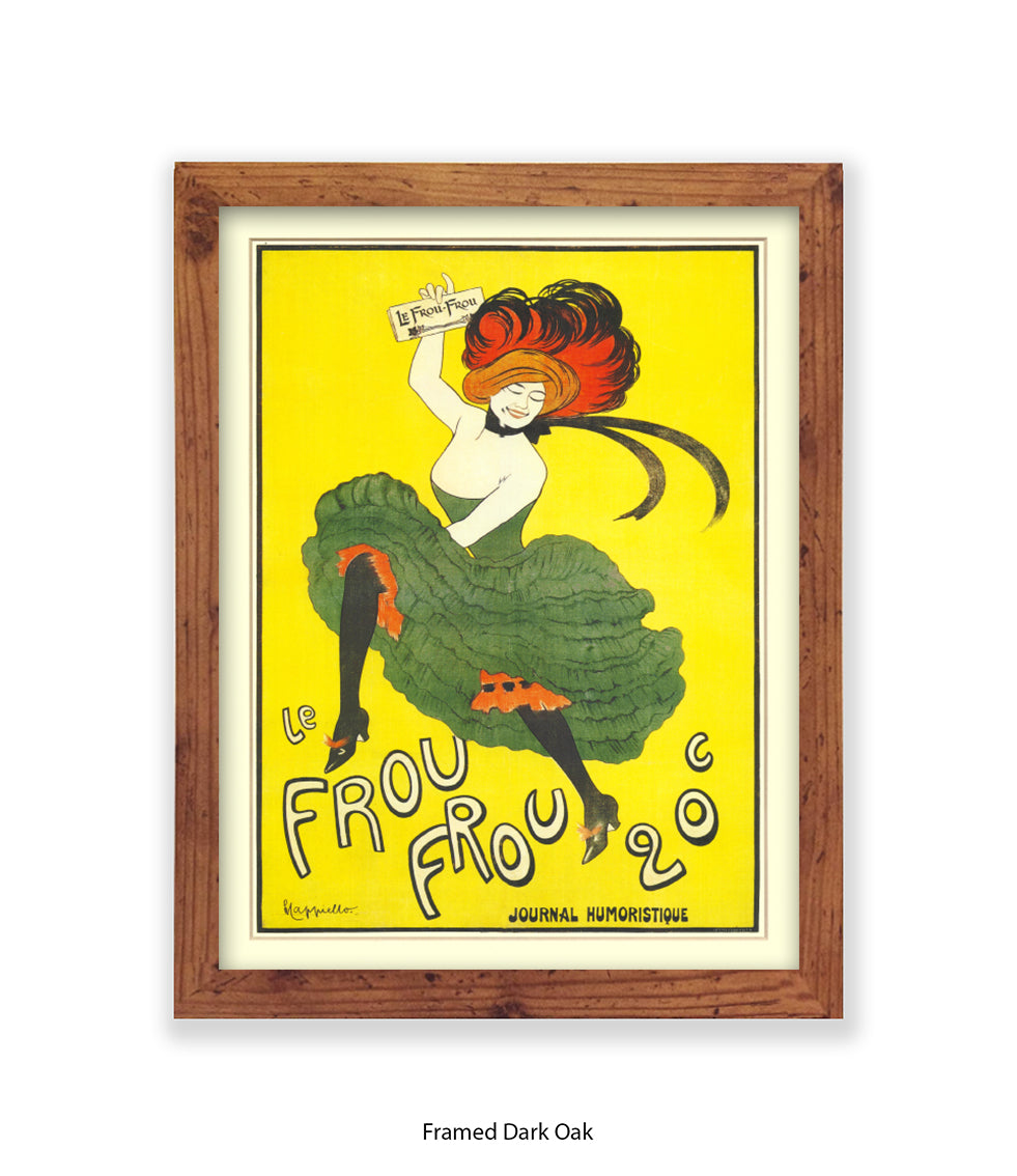 Le Frou Frou - 20 c - Yellow Background - Cappiello Art Print