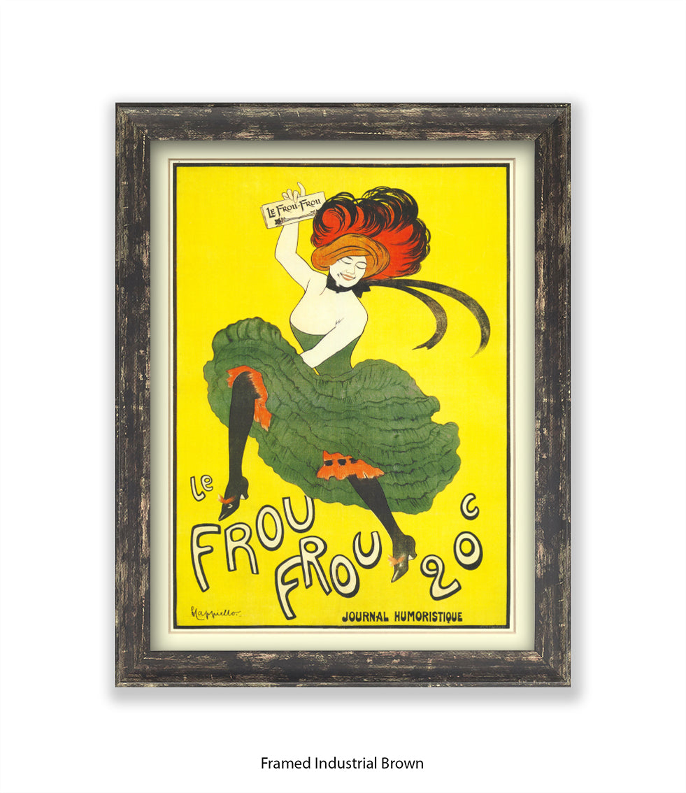 Le Frou Frou - 20 c - Yellow Background - Cappiello Art Print