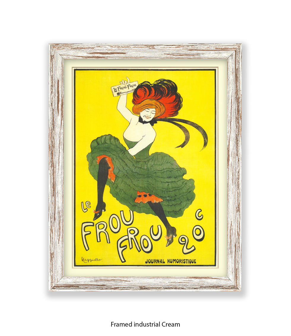 Le Frou Frou - 20 c - Yellow Background - Cappiello Art Print
