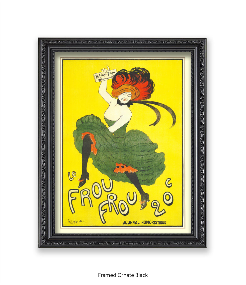 Le Frou Frou - 20 c - Yellow Background - Cappiello Art Print