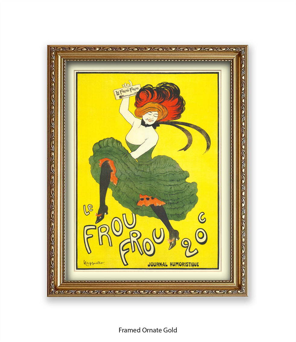 Le Frou Frou - 20 c - Yellow Background - Cappiello Art Print