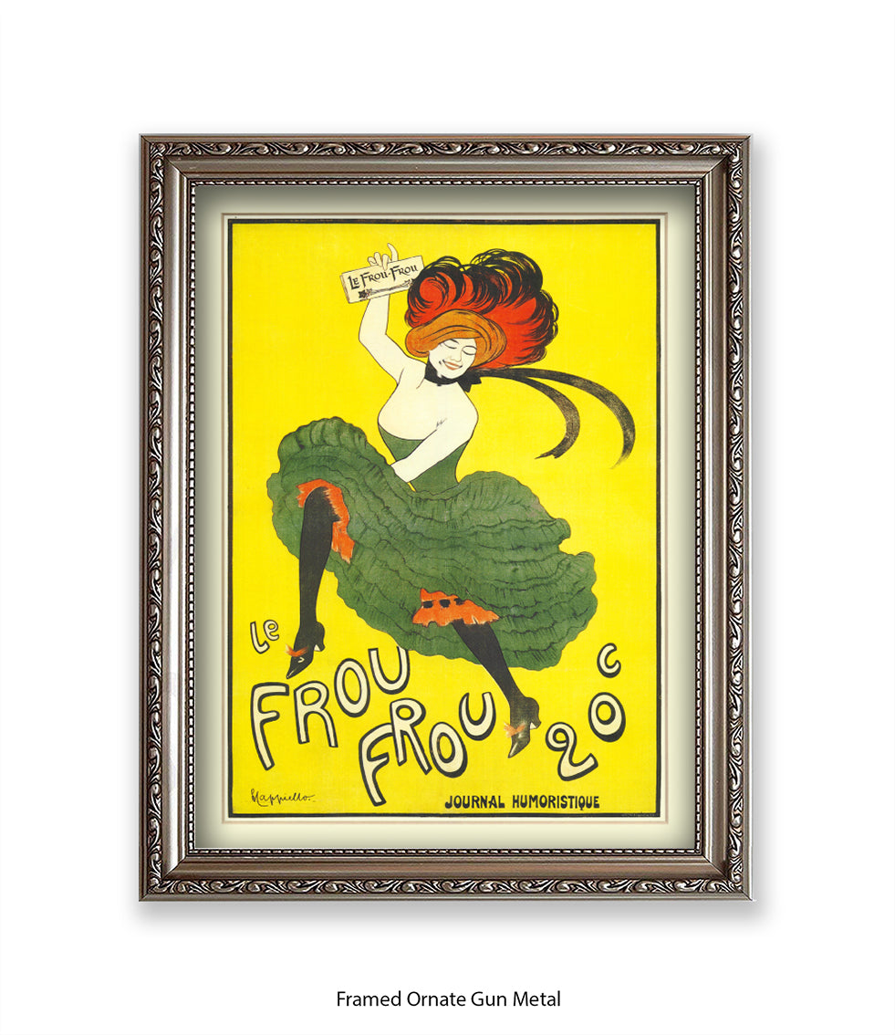 Le Frou Frou - 20 c - Yellow Background - Cappiello Art Print