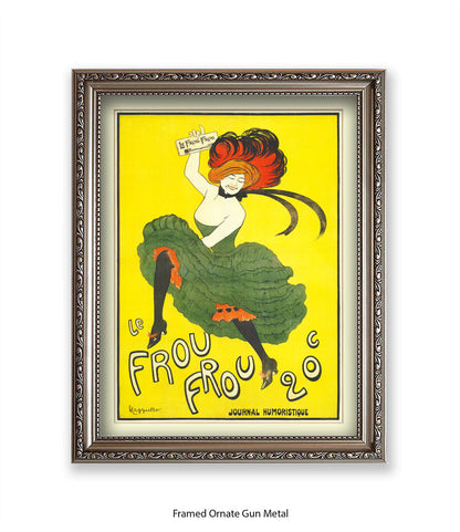 Le Frou Frou - 20 c - Yellow Background - Cappiello Art Print
