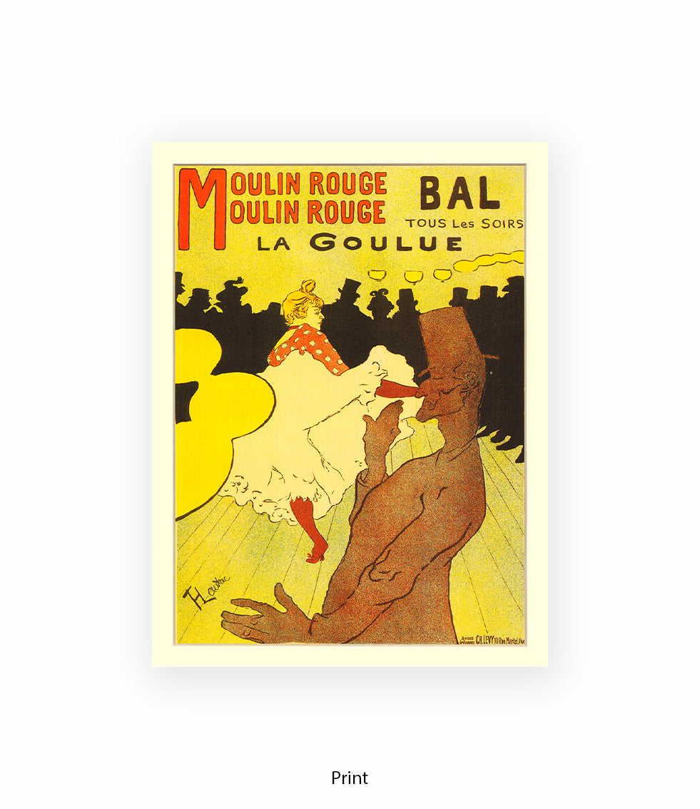 Moulin Rouge Bal - La Goulue - Lautrec Art Print