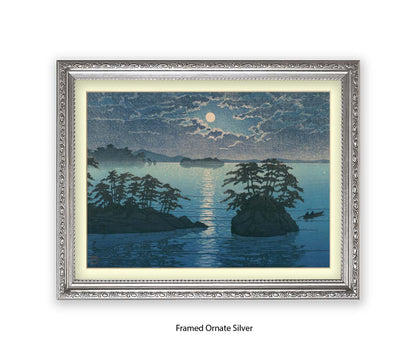 Moonlight Ocean 2 Islands - Hasui Kawase - Japanese Art