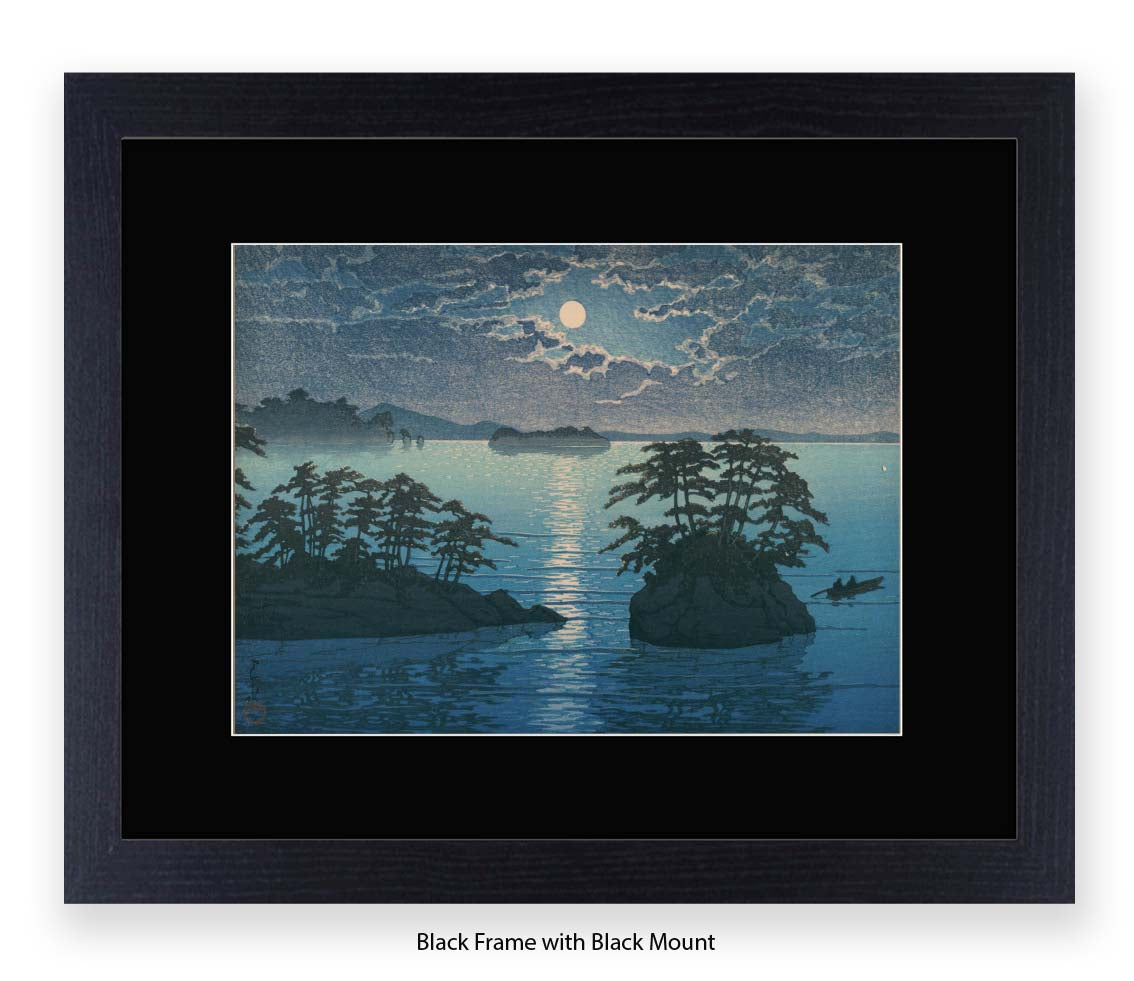 Moonlight Ocean 2 Islands - Hasui Kawase - Japanese Art