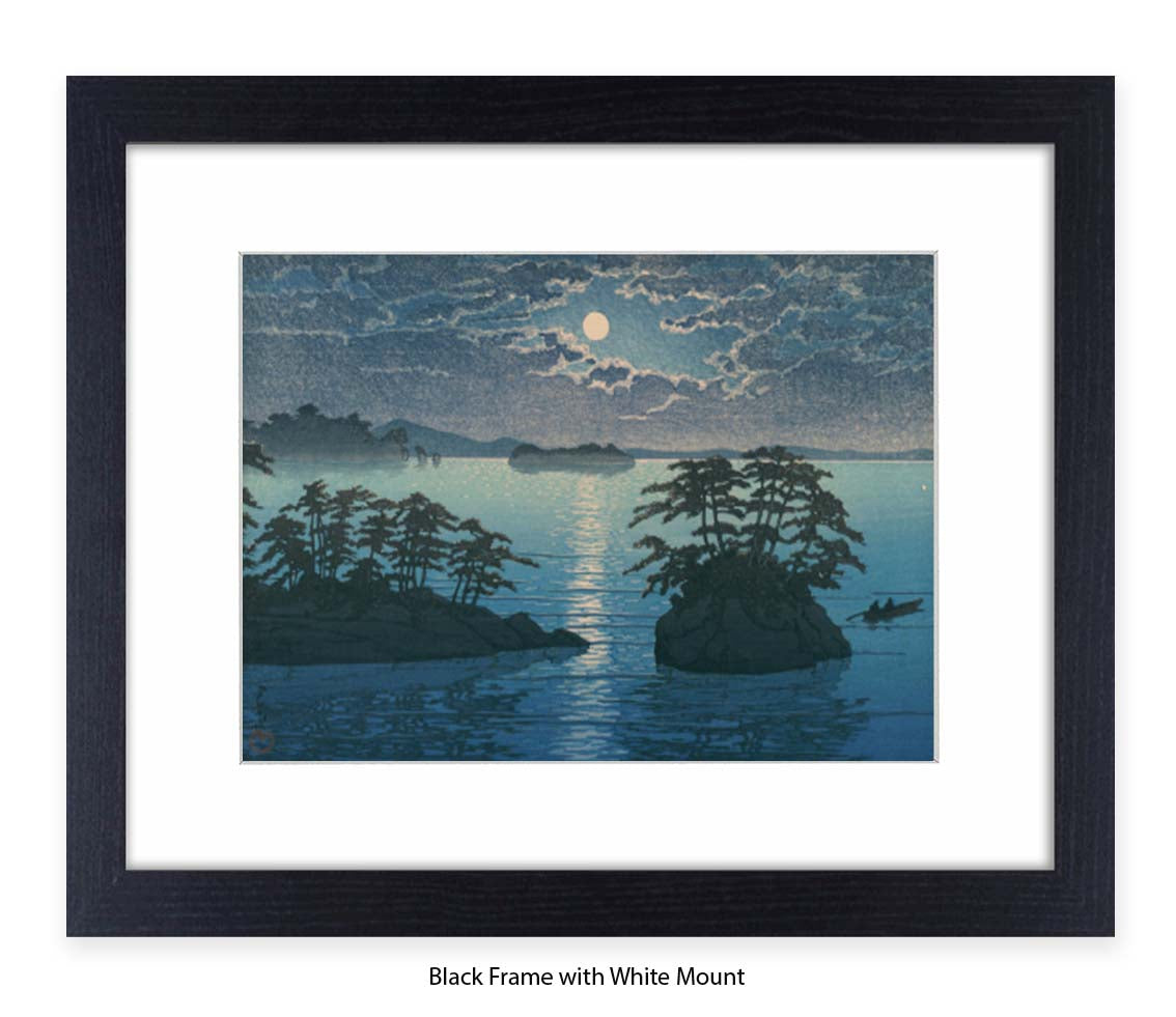 Moonlight Ocean 2 Islands - Hasui Kawase - Japanese Art