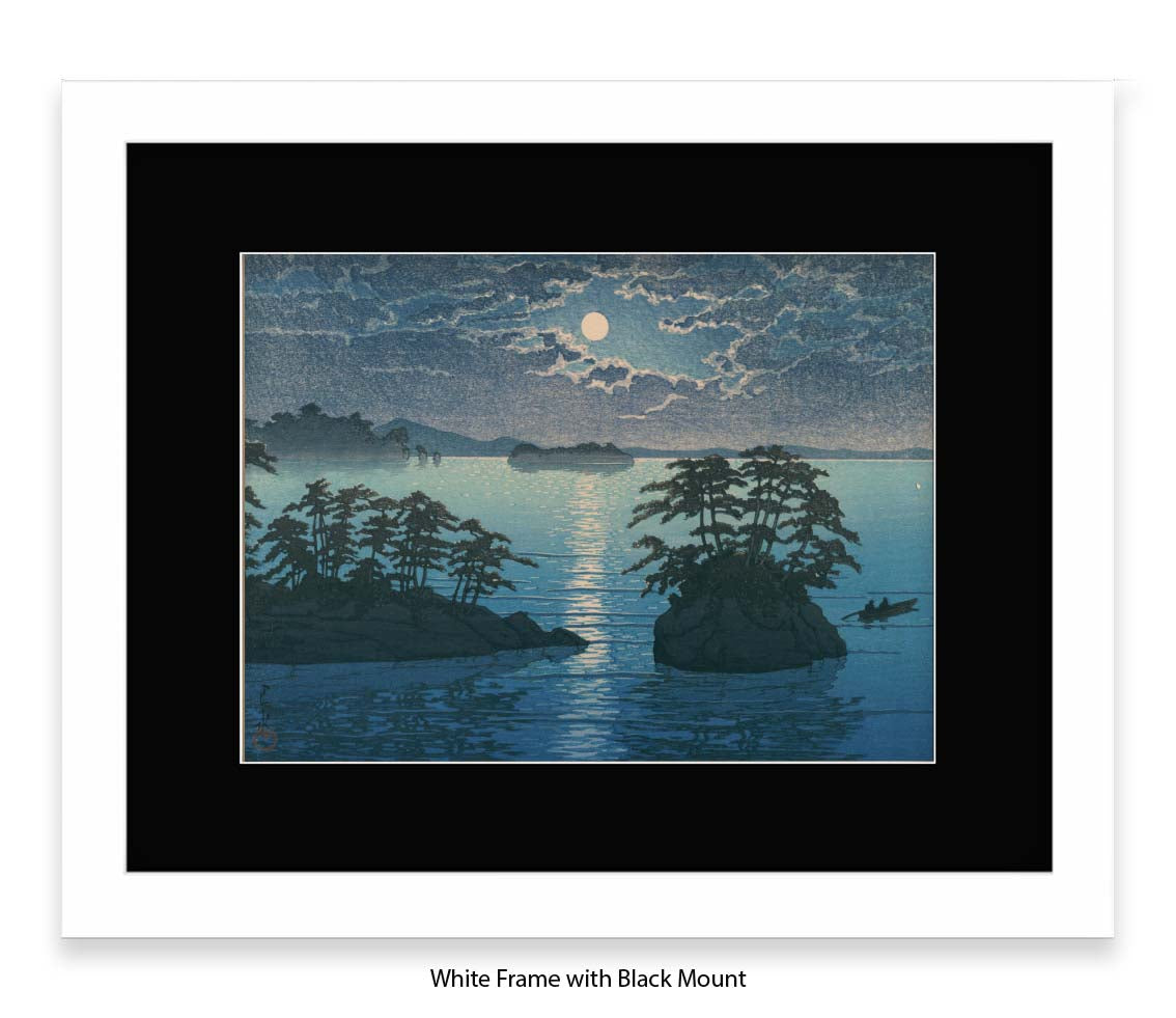 Moonlight Ocean 2 Islands - Hasui Kawase - Japanese Art