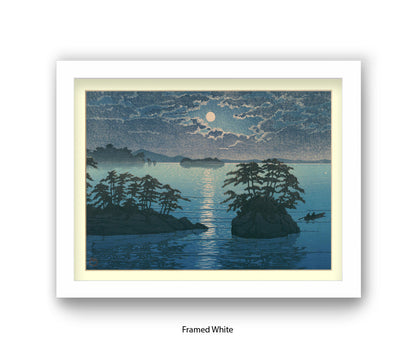 Moonlight Ocean 2 Islands - Hasui Kawase - Japanese Art