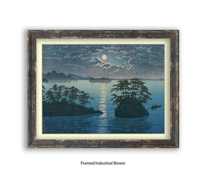 Moonlight Ocean 2 Islands - Hasui Kawase - Japanese Art