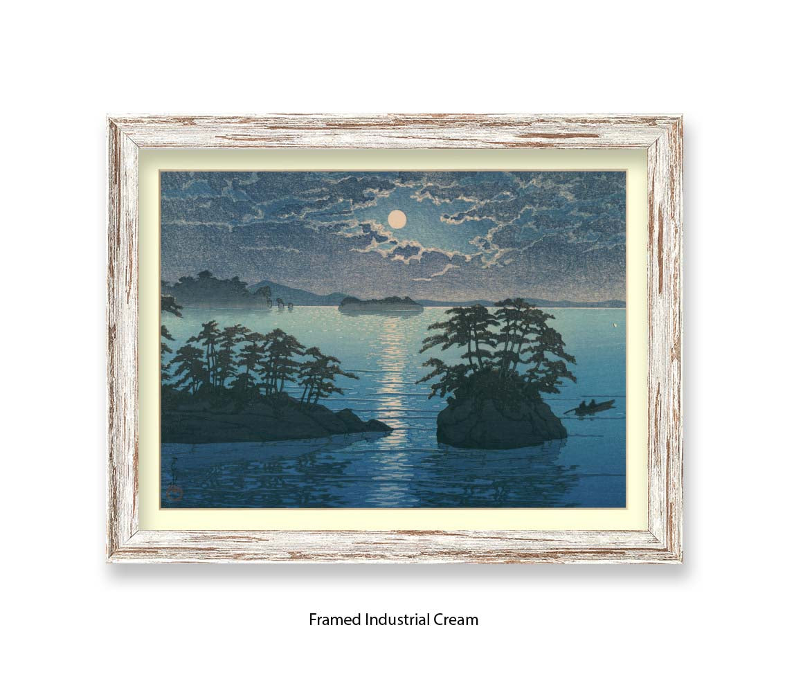 Moonlight Ocean 2 Islands - Hasui Kawase - Japanese Art