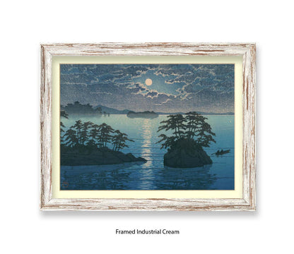 Moonlight Ocean 2 Islands - Hasui Kawase - Japanese Art
