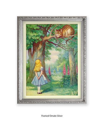 Alice In Wonderland Cat In Tree Art Print