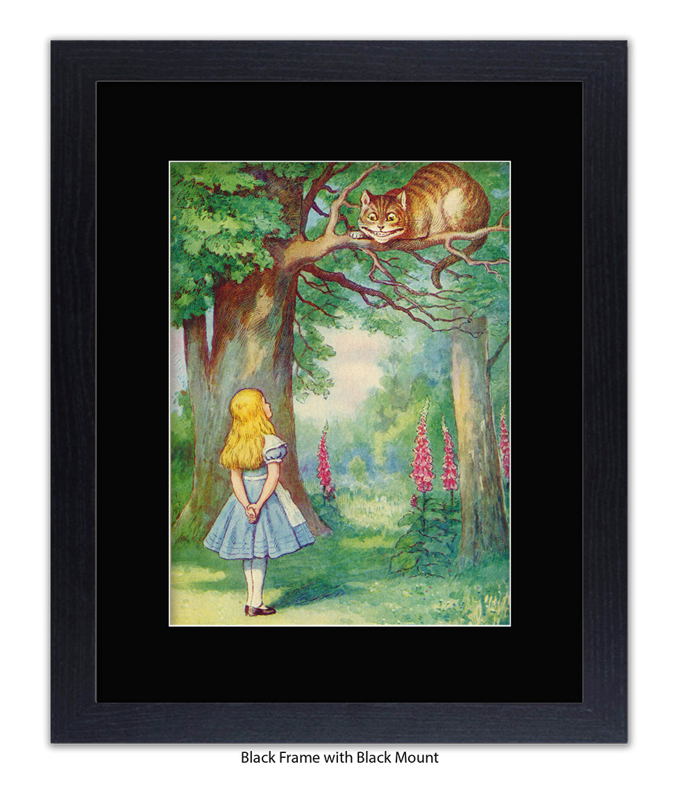 Alice In Wonderland Cat In Tree Art Print