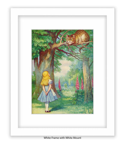 Alice In Wonderland Cat In Tree Art Print