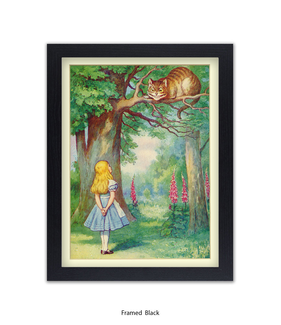 Alice In Wonderland Cat In Tree Art Print