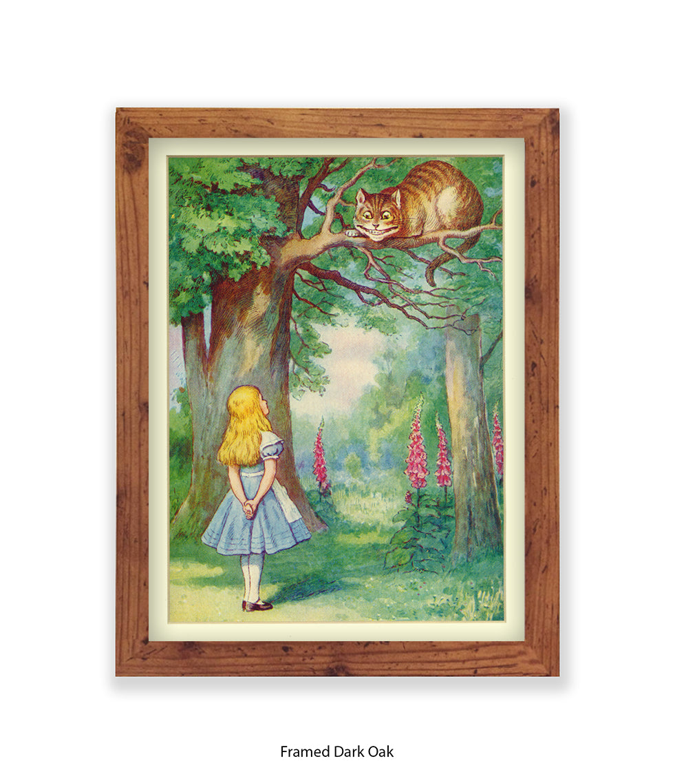 Alice In Wonderland Cat In Tree Art Print
