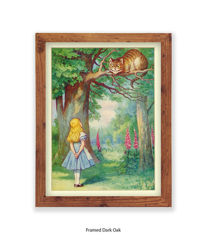 Alice In Wonderland Cat In Tree Art Print