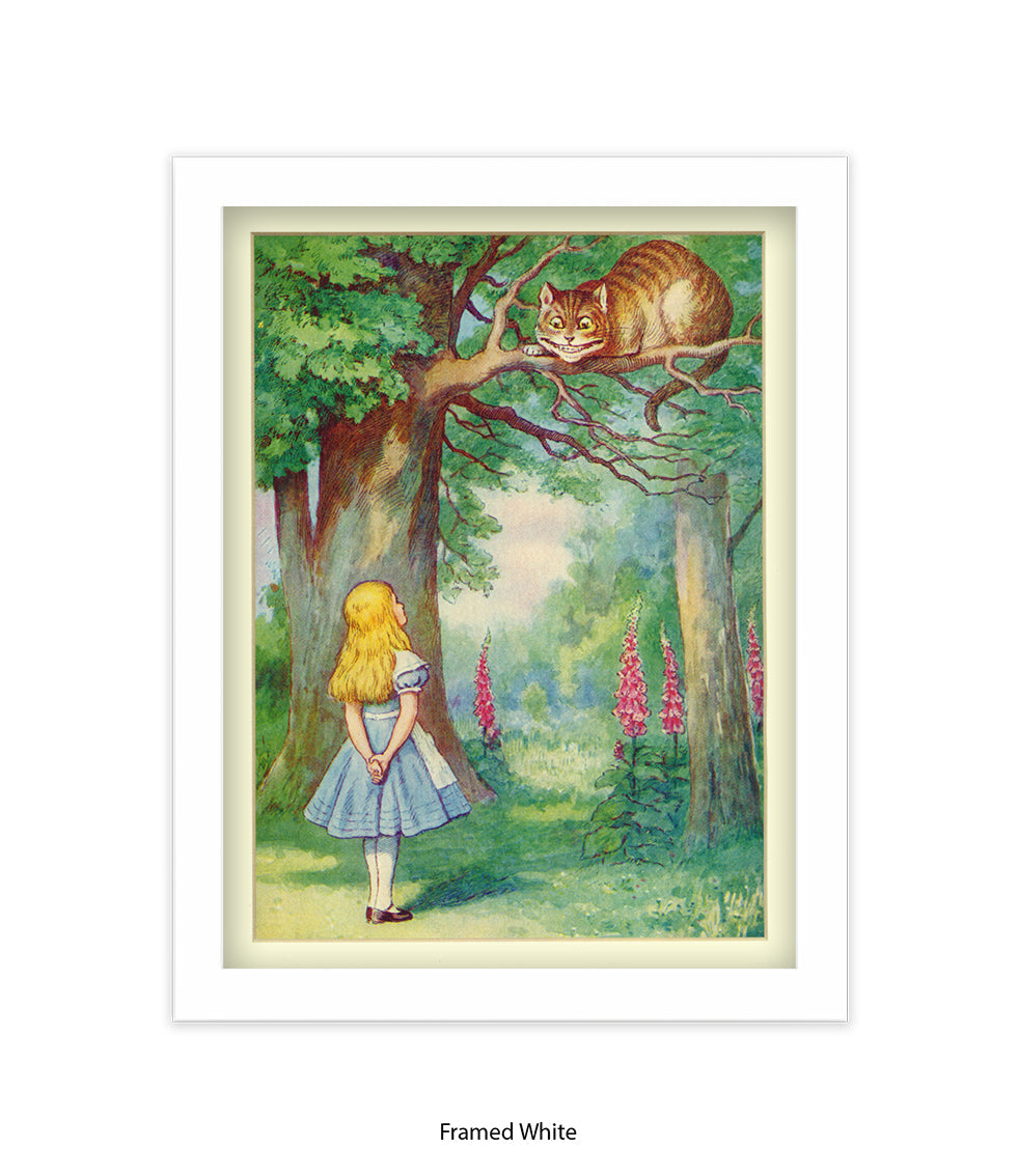Alice In Wonderland Cat In Tree Art Print