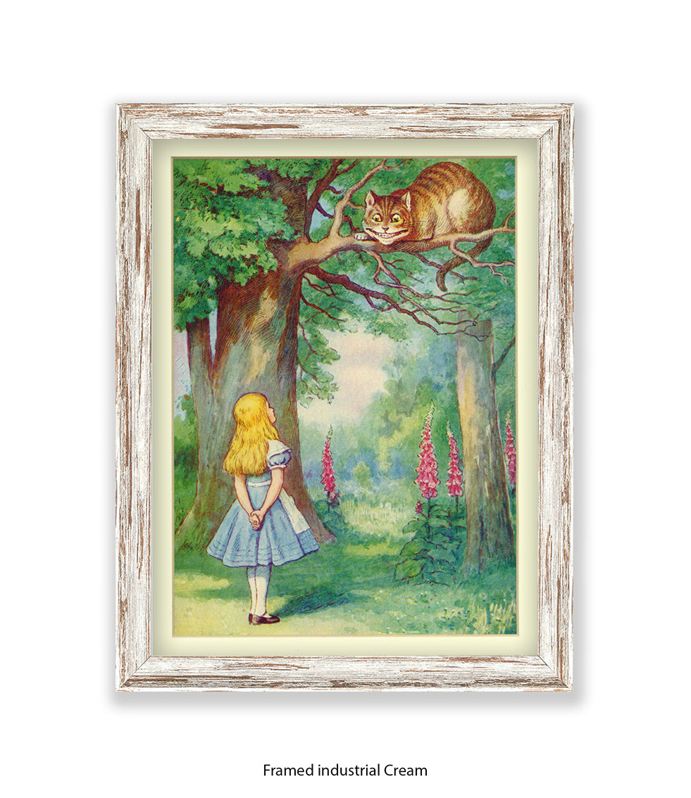 Alice In Wonderland Cat In Tree Art Print