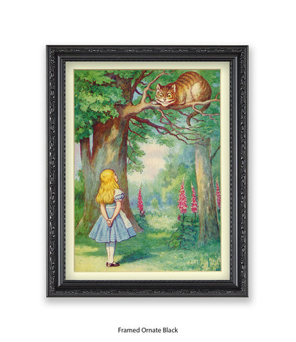 Alice In Wonderland Cat In Tree Art Print