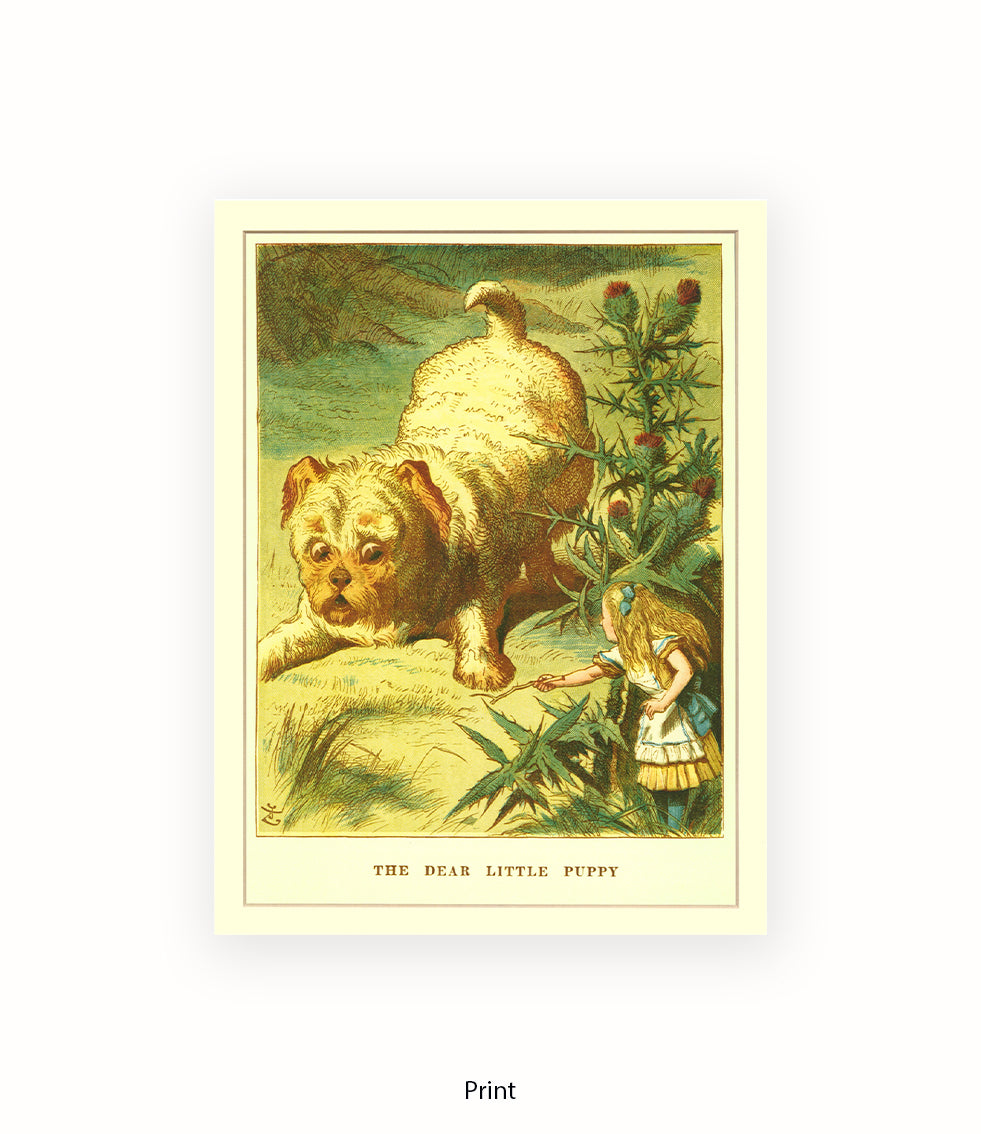 Alice In Wonderland Dear Little Puppy Art Print