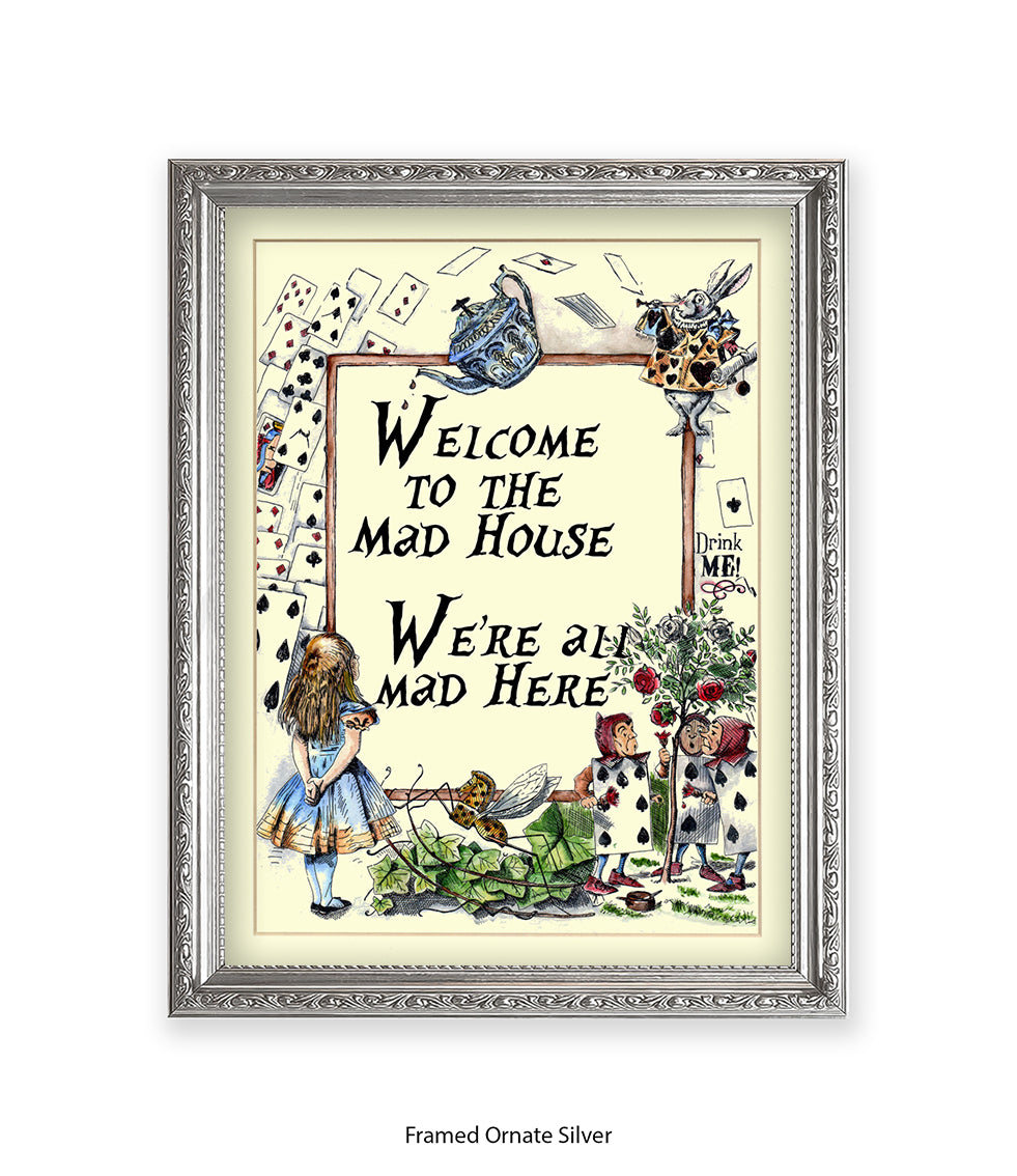 Alice In Wonderland Welcome To The Mad House Art Print
