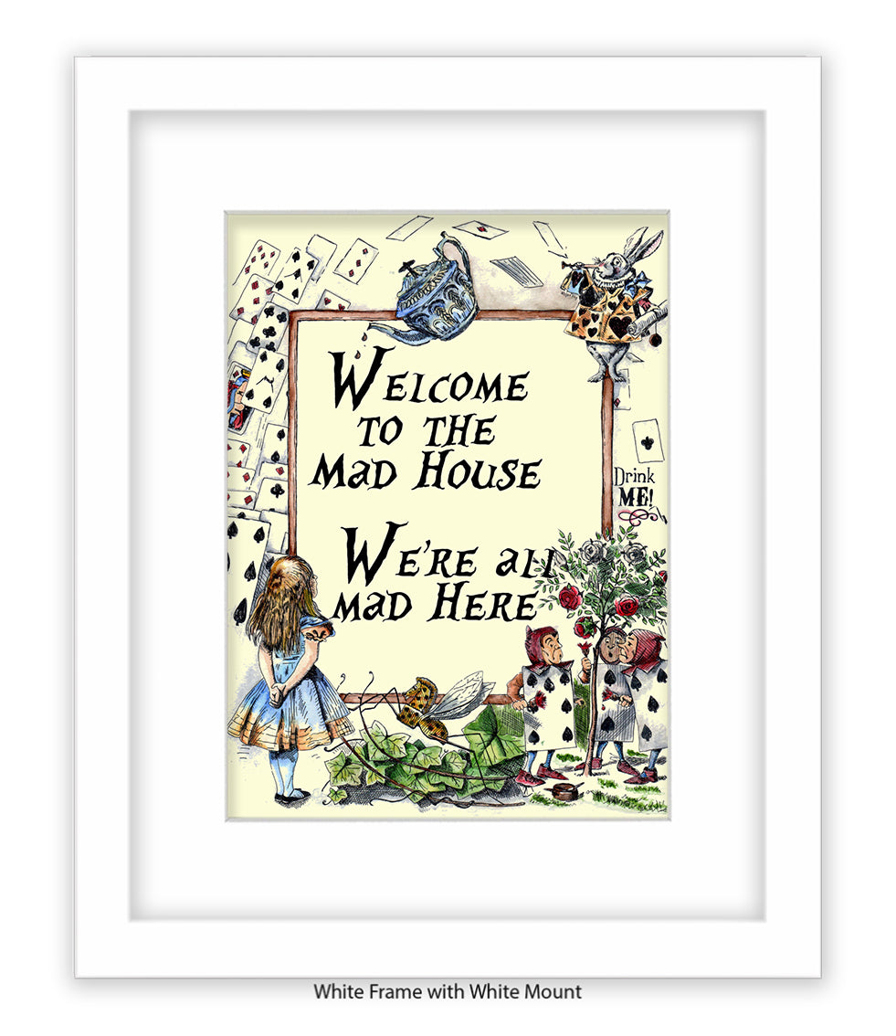 Alice In Wonderland Welcome To The Mad House Art Print