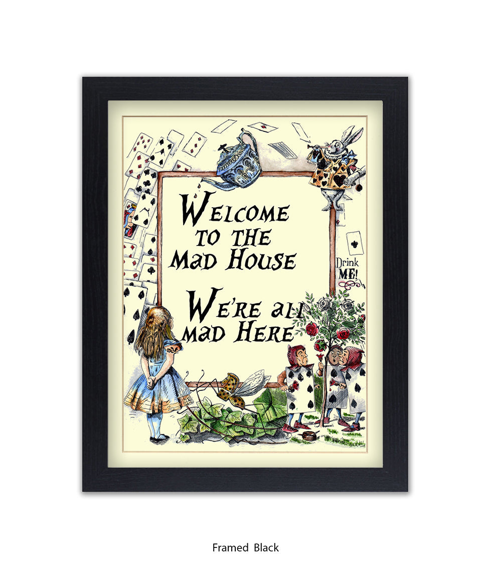 Alice In Wonderland Welcome To The Mad House Art Print