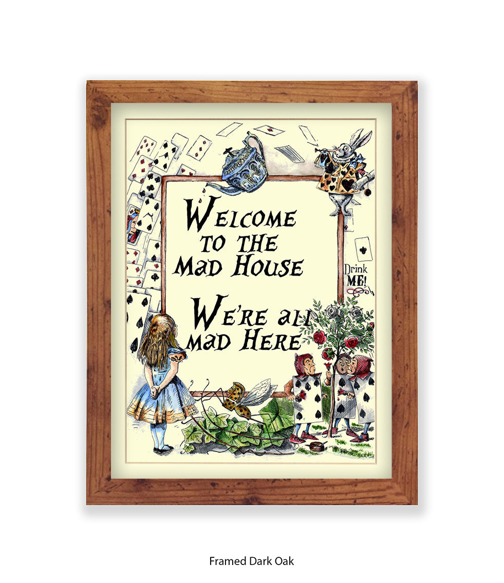 Alice In Wonderland Welcome To The Mad House Art Print