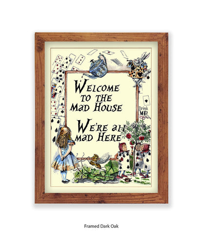 Alice In Wonderland Welcome To The Mad House Art Print