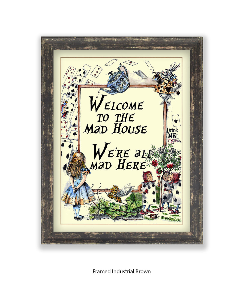 Alice In Wonderland Welcome To The Mad House Art Print