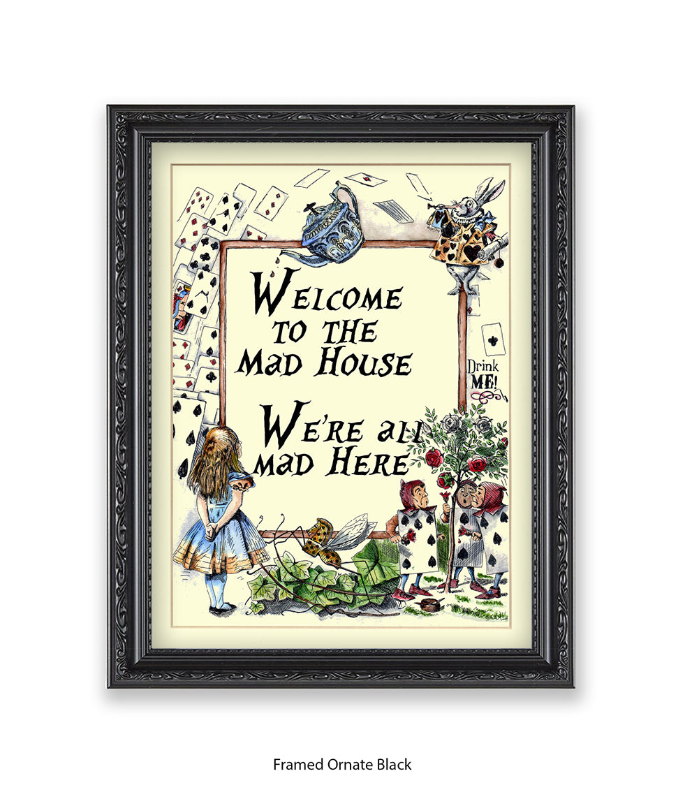 Alice In Wonderland Welcome To The Mad House Art Print