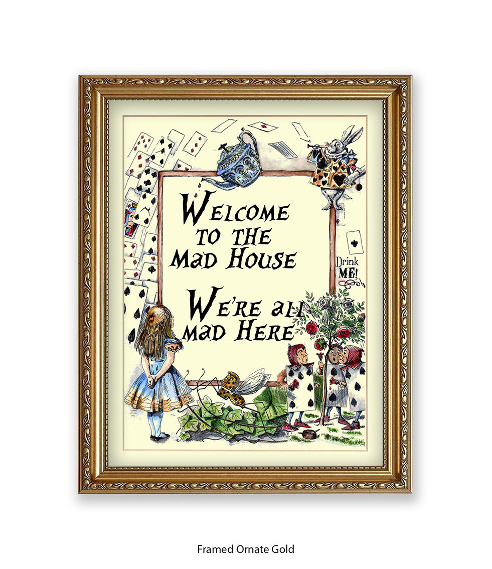 Alice In Wonderland Welcome To The Mad House Art Print