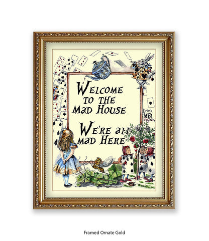 Alice In Wonderland Welcome To The Mad House Art Print