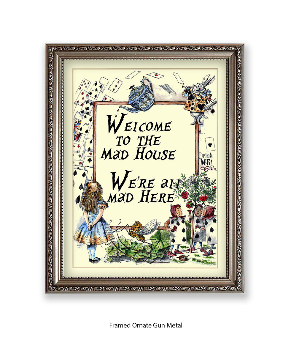 Alice In Wonderland Welcome To The Mad House Art Print