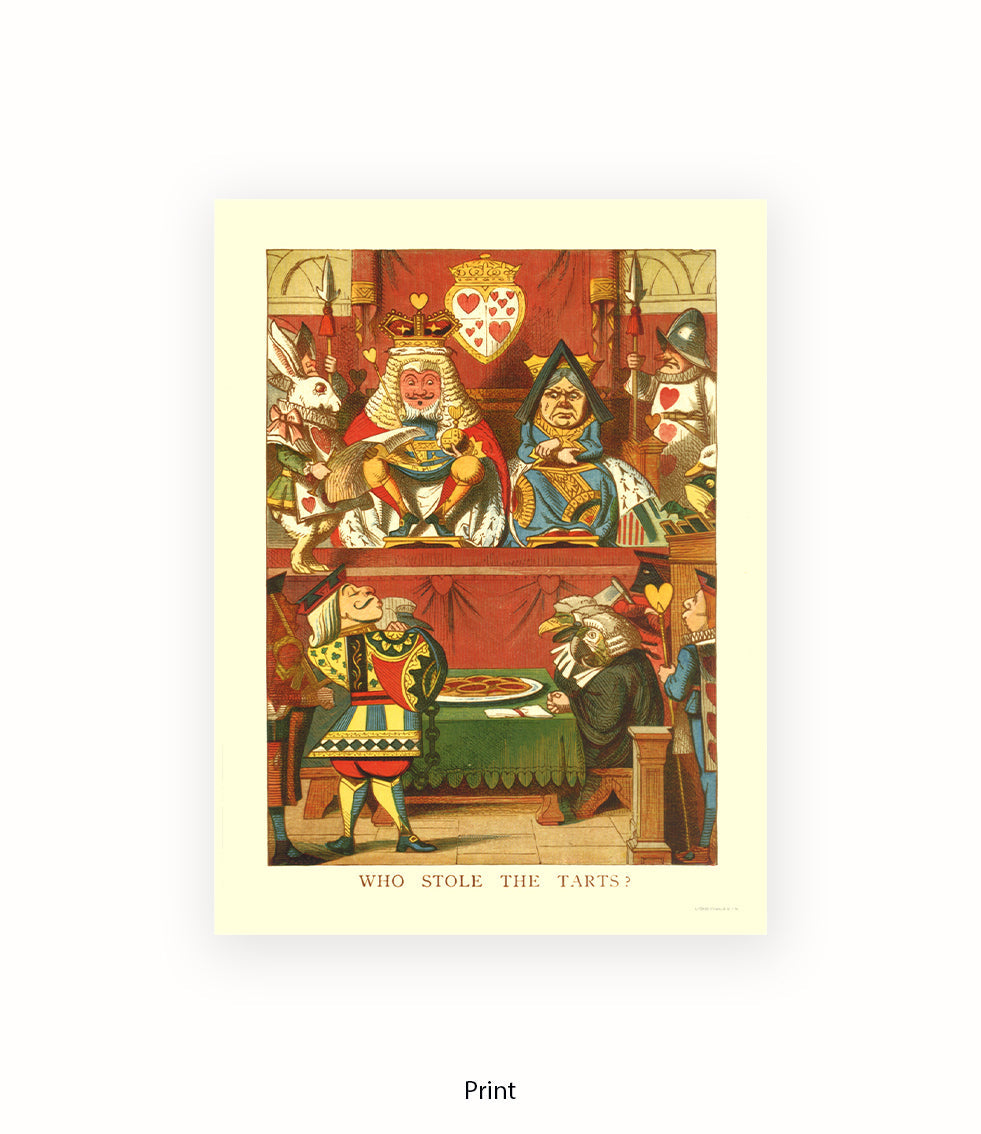Alice In Wonderland Who Stole All The The Tarts Art Print