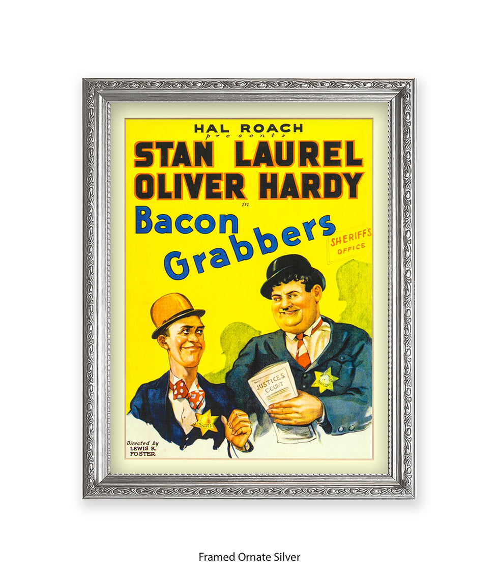 Laurel And Hardy Bacon Grabbers Art Print