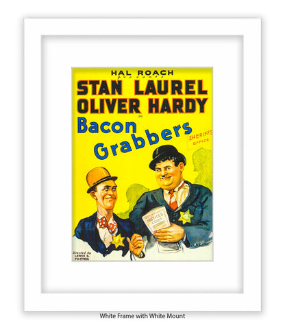 Laurel And Hardy Bacon Grabbers Art Print