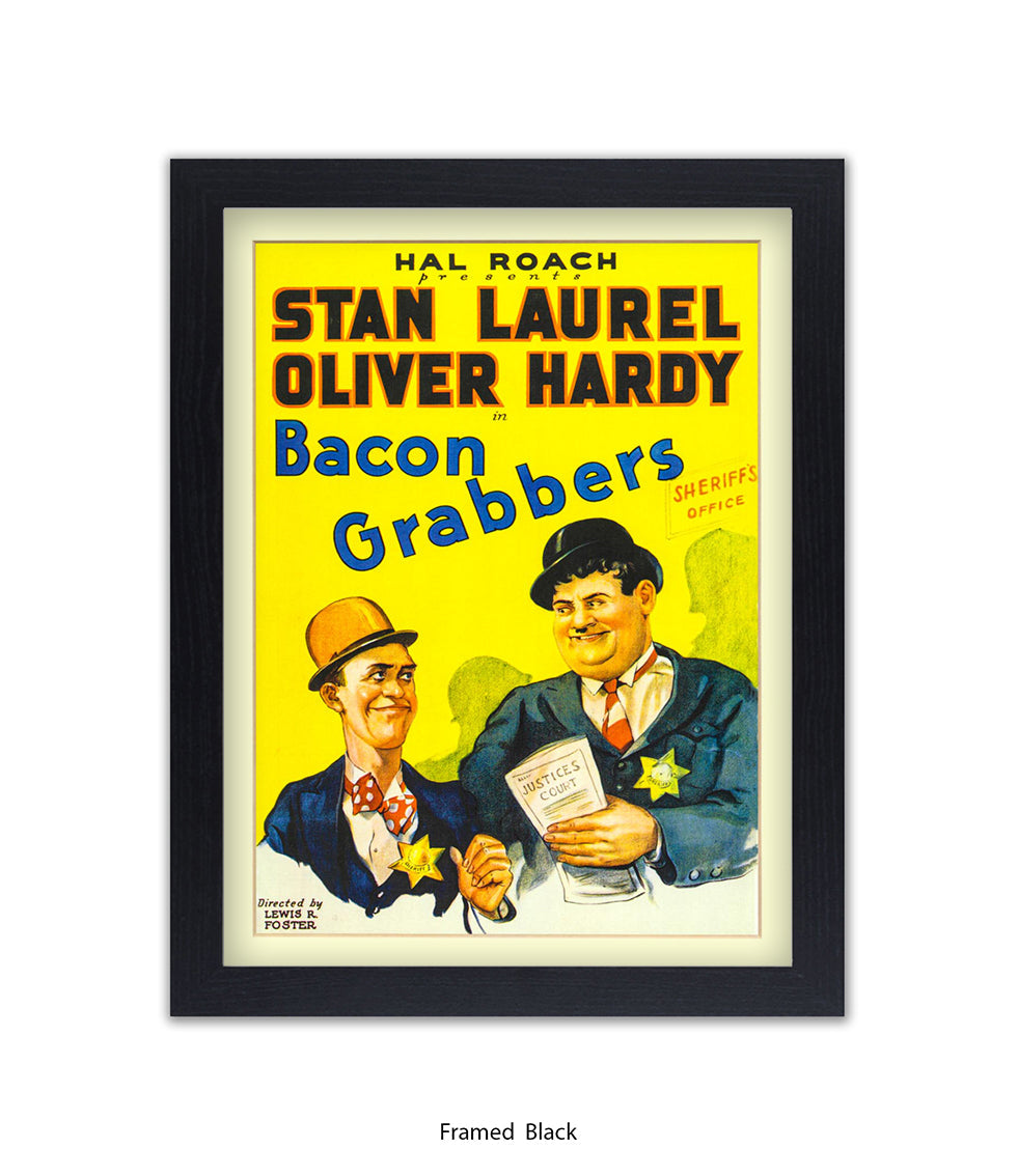 Laurel And Hardy Bacon Grabbers Art Print