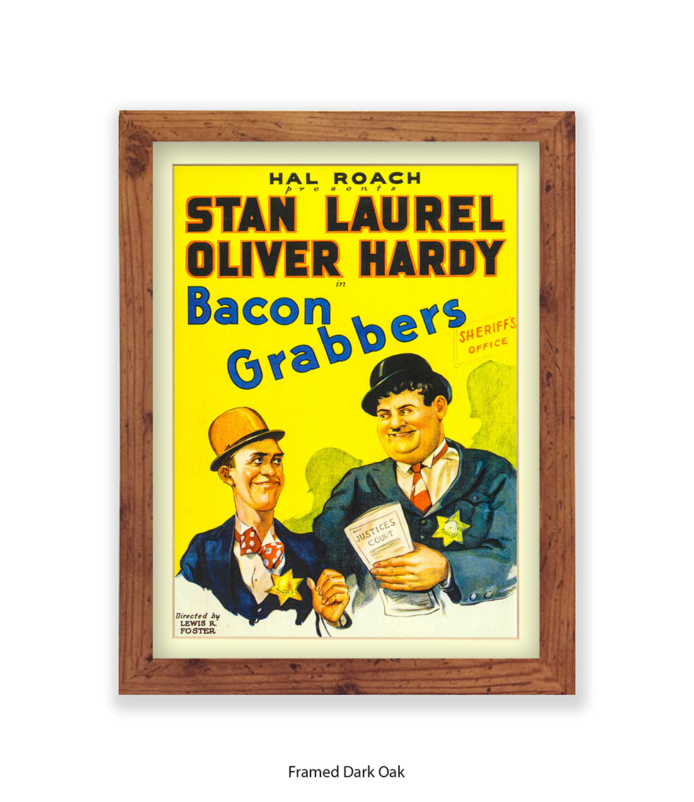 Laurel And Hardy Bacon Grabbers Art Print