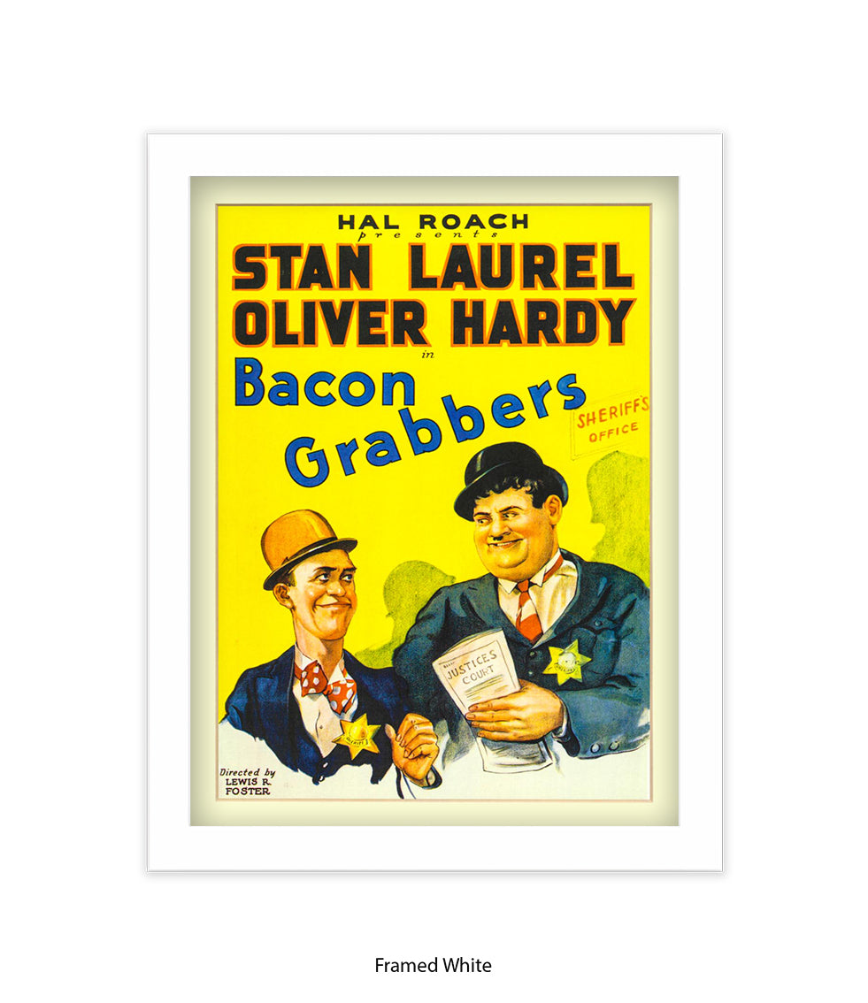 Laurel And Hardy Bacon Grabbers Art Print
