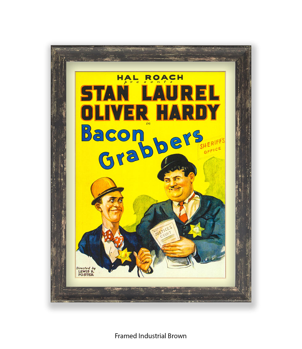Laurel And Hardy Bacon Grabbers Art Print